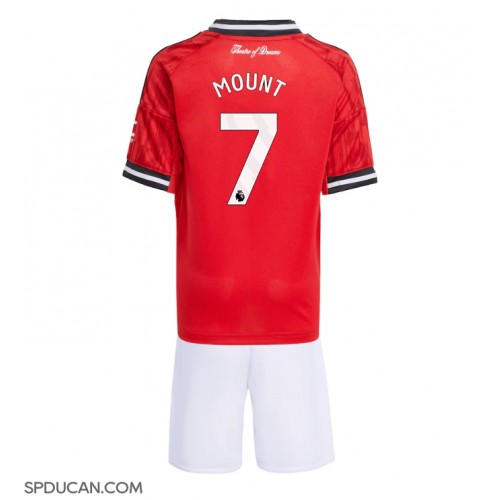 Dječji Nogometni Dres Manchester United Mason Mount #7 Domaci 2025-26 Kratak Rukav (+ Kratke hlače)